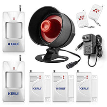 Load image into Gallery viewer, KERUI 2020 Upgraded Standalone Home Office Shop Security Alarm System Kit,Wireless Loud Indoor/Outdoor Weatherproof Siren Horn with Remote Control and Door Contact Sensor,Motion Sensor,Up to 115db
