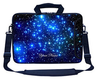 Meffort Inc Custom/Personalized Laptop Bag with Side Pocket & Shoulder Strap for Notebook Ultrabook Chromebook, Customized Your Name (15.6 Inch, Galaxy Stars)