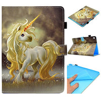 Case for iPad Pro 9.7 Inch 2016, Cookk [Card Slots] [Auto Sleep/Wake] Lightweight Premium PU Leather Folio Stand Cover for Apple iPad Pro 9.7 Inch 2016 Model A1673/A1674/A1675, Gold Horse