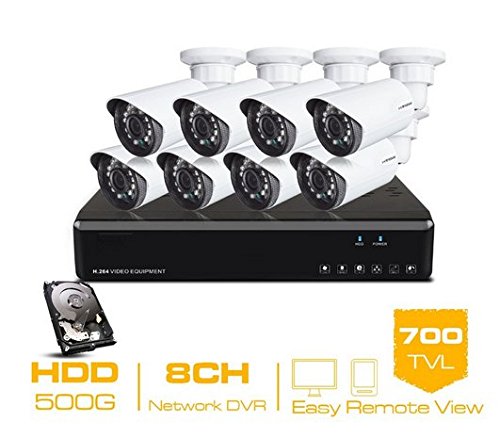 GOWE 8CH CCTV System 8 Channel HDMI DVR 500 GB HDD 8PCS 700TVL IR Security Camera Home Security System Surveillance Kits