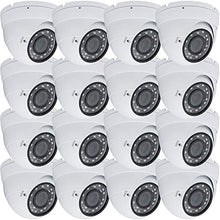 Load image into Gallery viewer, Evertech - 16 Pcs 1080P High Resolution Security Surveillance Camera Wide Angle Manual Zoom Vari-Focal Lens Metal Dome Camera for Indoor &amp; Outdoor 98ft IR Distance
