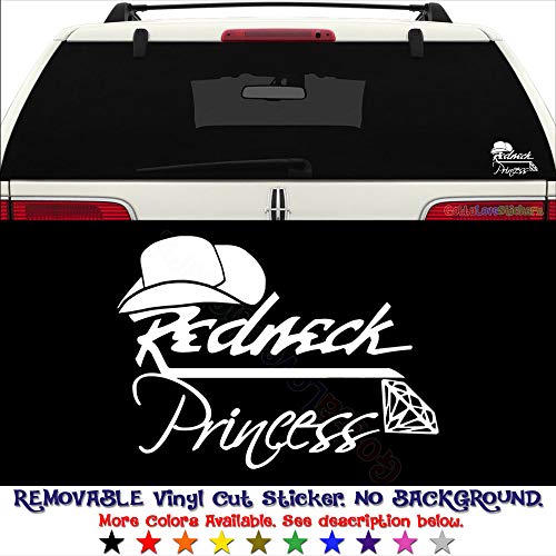 GottaLoveStickerz Redneck Princess Cowgirl Removable Vinyl Decal Sticker for Laptop Tablet Helmet Windows Wall Decor Car Truck Motorcycle - Size (20 Inch / 50 cm Wide) - Color (Matte Pink)
