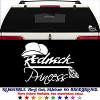 GottaLoveStickerz Redneck Princess Cowgirl Removable Vinyl Decal Sticker for Laptop Tablet Helmet Windows Wall Decor Car Truck Motorcycle - Size (07 Inch / 18 cm Wide) - Color (Matte Black)