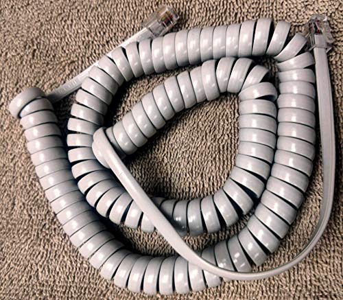 5 Pack of Platinum (Light) Gray 12' Ft Handset Cord Compatible with Norstar Phone Nortel T Series T7000 T7100 T7208 T7316 T7316E Meridian M-Series M3900 M3903 M3904 Curly Coil Lot by DIY-BizPhones
