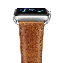 Load image into Gallery viewer, KADES for Apple Watch Band 42mm, Leather for Apple Watch Band 44mm Series 4 iWatch Bands 42mm (Brown, with Silver Hardware)
