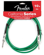 Load image into Gallery viewer, Fender California Series Instrument Cable for electric guitar, bass guitar, electric mandolin, pro audio - Surf Green - 20&#39;

