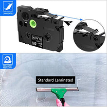 Load image into Gallery viewer, GREENCYCLE 8 Pack Compatible for Brother TZe-325 TZe325 TZ325 TZ-325 AZE Label Tape 0.35 Inch 9mm 3/8&quot; White on Black Laminated for PTD210 PT-H100 PTH110 PT-D400AD PTD600 PT-1290 PT2430PC
