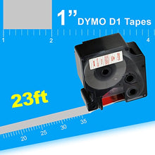 Load image into Gallery viewer, 2PK D1 Labeling Tape 53712 Red on Clear 24mm 1-Inch Labeling Cassette Compatible for Dymo LabelManager 360D 450D 500TS
