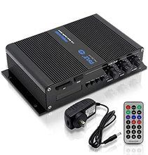 Load image into Gallery viewer, 2-Channel Bluetooth Audio Marine Amplifier - 200 Watt Power Compact Weather Resistant Audio Amp Wireless Receiver System w/ MP3,USB,SD Reader,LCD Digital Screen-Pyle(PFMRA340BB.5)
