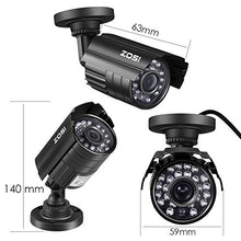 Load image into Gallery viewer, ZOSI 4 Pack 720P HD-TVI Security Bullet Cameras for Home Surveillance DVR System with 65ft Night Vision Automatic IR Function
