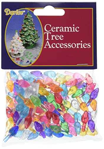 Darice Ceramic Christmas Tree Accessories Small Twist Pin Multi Color, 0.5 Inch