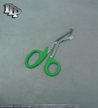 Load image into Gallery viewer, DDP Paramedic Utility Bandage Shear Scissor 5.5&quot; Green Handle Instruments
