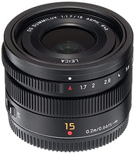 Load image into Gallery viewer, Panasonic H-X015-K Single Focus Wide Angle Lens for Micro Four Thirds Leica DG SUMMILUX 0.6 inches (15 mm) / F1.7 ASPH. Black

