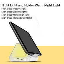 Load image into Gallery viewer, ELEOPTION Cell Phone Stand Mobile Phone Holder Pen Holder with Colorful Night Light for Phone Charging Nursery Home Decoration Great as Gift (Black)
