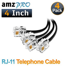 Load image into Gallery viewer, (4 Pack) 4 Inch Short Telephone Cable Rj11 Male to Male 4&quot;, Phone Line Cord (Black)
