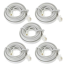 Load image into Gallery viewer, Dahszhi Rj11 6P4C Modular Telephone Extension Cable Phone Cord Line Wire 10ft Length - 5pcs

