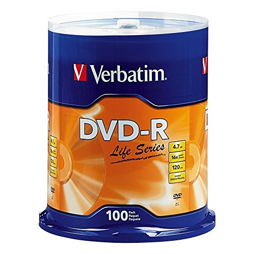 Verbatim 49088 Life Series 97177 16x DVD-R Silver 100/Pack