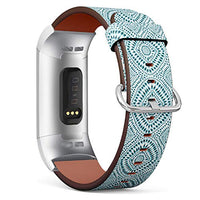 Replacement Leather Strap Printing Wristbands Compatible with Fitbit Charge 3 / Charge 3 SE - Hippie Style Boho tie-dye Background