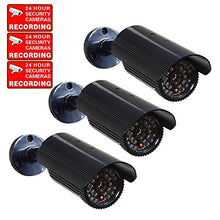 Load image into Gallery viewer, VideoSecu 3 Pack Dummy Bullet Security Cameras Fake Infrared LEDs with Flashing Light Home CCTV Surveillance C94
