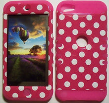 Load image into Gallery viewer, Hot Pink Dots on Pink Skin Hybrid Apple iPod Touch iTouch 5 5th Generation Rubber Hard Protector Cover
