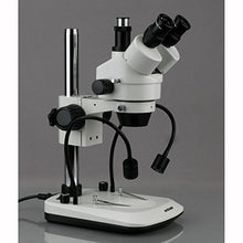 Load image into Gallery viewer, 7X-45X Stereo Microscope with Built in Dual LED Gooseneck
