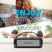 Load image into Gallery viewer, Alpatronix Bluetooth Speaker 60W (80W Max), IPX6 Waterproof, Portable, Wireless, 8000mAh Power Bank, Handsfree, Shockproof, TWS, DSP, Stereo, Subwoofer, TF Card, NFC, AX500, Indoor &amp; Outdoor  Black

