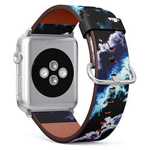 Load image into Gallery viewer, S-Type iWatch Leather Strap Printing Wristbands for Apple Watch 4/3/2/1 Sport Series (42mm) - Blue Shining Clouds Marbled Pattern

