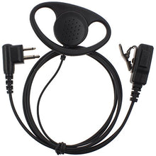 Load image into Gallery viewer, TENQ D Shape Earpiece Headset with Mic for Walkie Talkie 2 Pin Jack Motorola Radios

