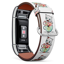 Load image into Gallery viewer, Replacement Leather Strap Printing Wristbands Compatible with Fitbit Charge 2 - Cute Cartoon Cat
