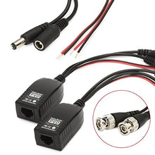 Load image into Gallery viewer, BNC to RJ45 CAT5 Video +Data +Power Balun Connector for CCTV PTZ Camera 1 Pairs
