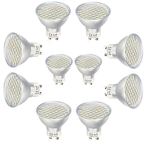 Mengjay 10x GU10 110V 4.5W 48 SMD 2835 LED spot Spotlight Energy Saving lamp Bulb Light Bulbs Cold White 6000K (Replaces 40W Halogen Lamps, 120  Radiation Angle, LED Bulbs, LED Bulbs)