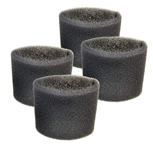 HQRP 4-pack Foam Filter Sleeve ?ompatible with Shop-Vac 3150 3200 3225 3332 3333 3334 Pump Vac, 87P500A 960-32-00 960-36-00, Lowe's 600BH150 600-45-11 931-32-11 979-34-11 Wet Dry Vac Vacuums