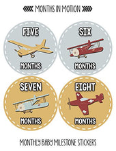 Load image into Gallery viewer, Baby Monthly Stickers | Monthly Milestone Stickers | Baby Month Stickers for Boy | Airplanes
