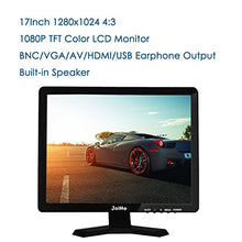 Load image into Gallery viewer, JaiHo 17 Inch Widescreen TFT LCD Monitor, 1280x1024 Resolution 1080P 4:3 Full HD Monitor Color Display Screen with PC/BNC/VGA/AV/HDMI/USB Earphone Input, Built-in Dual Speakers
