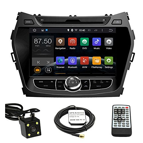 Car GPS Navigation System for Hyundai Santa Fe 2013 2014 Double Din Car Stereo DVD Player 8 Inch Touch Screen TFT LCD Monitor In-dash DVD Video Receiver with Built-In Bluetooth TV Radio, Support Facto