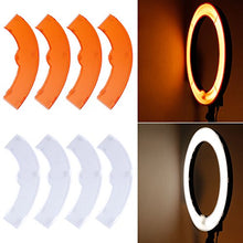 Load image into Gallery viewer, Neewer Orange and White Color Filter Set for Neewer 18 inches/48 centimeters 75W 600W 5500K Ring Light and 55W 240 Pieces LED SMD 5500K Dimmable Ring Light
