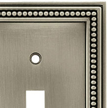 Load image into Gallery viewer, Brainerd 64905 Beaded Single Toggle Switch Wall Plate / Switch Plate / Cover, Brushed Satin Pewter
