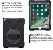 Load image into Gallery viewer, iPad Air 2 Case (2014 Release) | TSQ Case for iPad Air 2 Generation Heavy Duty Shockproof Rugged Cover with 360 Degree Stand Handle Hand Grip &amp; Shoulder Strap for Apple Air 2nd Gen A1566 A1567, Black
