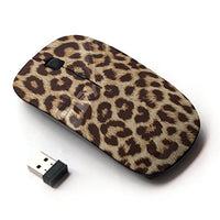 KawaiiMouse [ Optical 2.4G Wireless Mouse ] Cheetah Golden Brown Animal Pattern