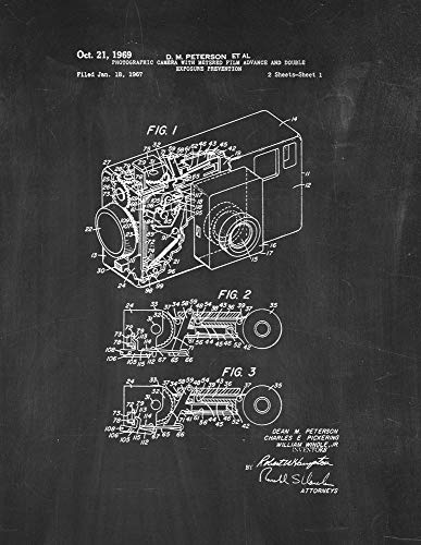 Photographic Camera With Metered Film Advance And Double Exposure Prevention Patent Print Chalkboard (13