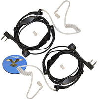 HQRP 2-Pack Acoustic Tube Earpiece PTT Throat Mic Headset for PUXING PX-777 / PX-777+ / PX-666 / PX-888 / PX-888K / PX-328 / PX-333 / PX-999 / PX-555 + HQRP Coaster
