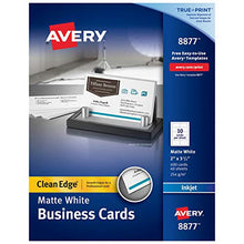 Load image into Gallery viewer, Avery Printable Business Cards, Inkjet Printers, 400 Cards, 2 x 3.5, Clean Edge, Heavyweight (8877), White
