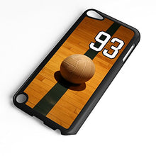 Load image into Gallery viewer, iPod Touch Case Fits 6th Generation or 5th Generation Volleyball #7800 Choose Any Player Jersey Number 4 in Black Plastic Customizable by TYD Designs
