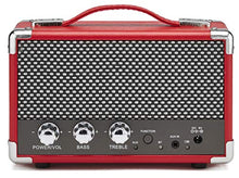 Load image into Gallery viewer, GPO Westwood Bluetooth Speaker - Portable, Retro 25 Watts, Subwoofer, RCA Input, Retro Grille, Carry Handle  Red
