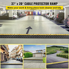Load image into Gallery viewer, Happybuy 1 Pack of 3-Channel Rubber Cable Protector Ramps Heavy Duty 44000Lbs Load Capacity Cable Wire Cord Cover Ramp Speed Bump Driveway Hose Cable Ramp Protective Cover
