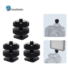 Load image into Gallery viewer, LimoStudio (x3) Mini Black Double Screw Angle 1/4&quot; Hot Shoe Mount Adapter Holder, AGG1803
