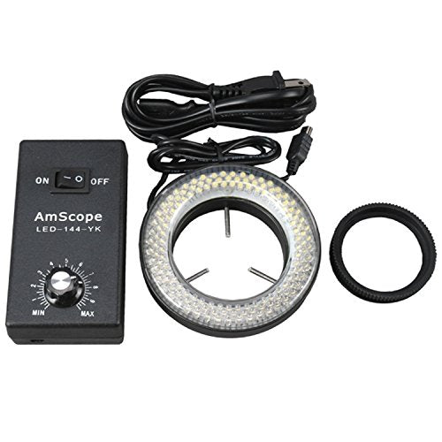 AmScope LED-144-YK 144-LED Microscope Ring Light with Adapter