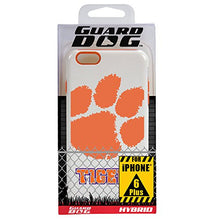 Load image into Gallery viewer, Guard Dog Collegiate Hybrid Case for iPhone 6 Plus / 6s Plus  Clemson Tigers  White
