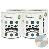 Smartbuy 400-disc 4.7gb/120min 16x DVD-R Silver Inkjet Hub Printable Blank Recordable Media Disc