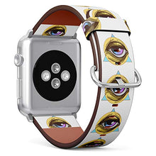 Load image into Gallery viewer, S-Type iWatch Leather Strap Printing Wristbands for Apple Watch 4/3/2/1 Sport Series (38mm) - Mysterious All Seeing Eye, Eye of Providence Emblem Badge
